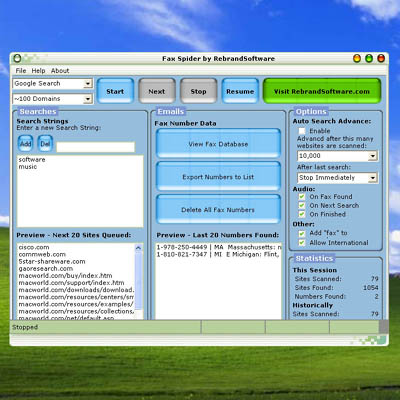 Screenshot of Fax Spider