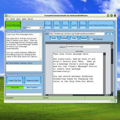 Screenshot of Forum Promotion Suite