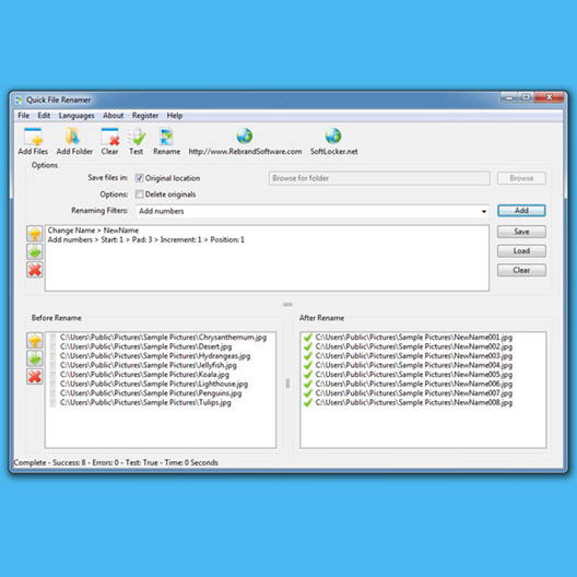 Screenshot of Quick File Renamer