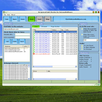 Screenshot of Reciprocal Link Checker