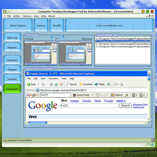 Screenshot of Computer Monitor Keylogger