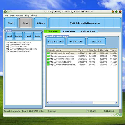 Link Popularity Monitor 1.5 screenshot