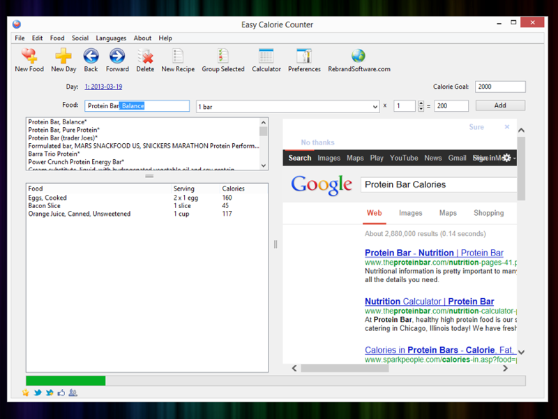 Windows 7 Easy Calorie Counter 2.0 full